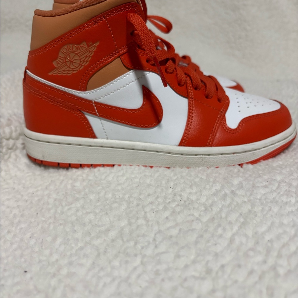 Air Jordan High-Top Sneakers in Red and White